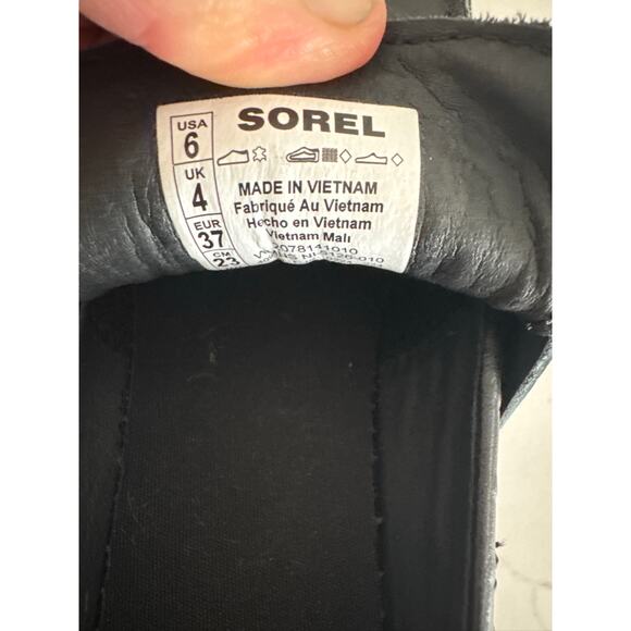 Sorel Joan Now City Loafer Chunky Platform Croc-Embossed in Black - Size 6 - Picture 6 of 8